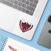 Prettig kerstfeest hart kerststal sticker (Laptop met iPhone)