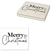 Prettig kerstfeest hart met een kruis rubberstempel (Gestempeld)