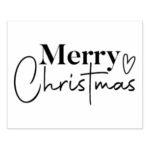 Prettig kerstfeest hart met een kruis rubberstempel