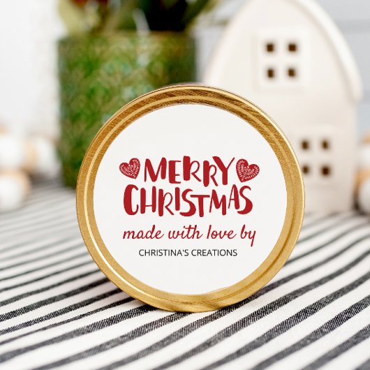 Prettig kerstfeest Hartelijk gemaakt met liefde Ronde Sticker