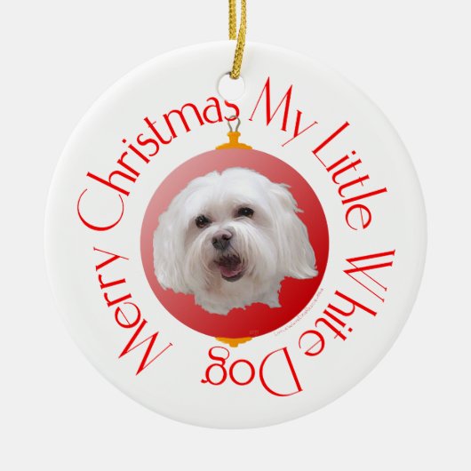 Prettig kerstfeest Havanese Keramisch Ornament (Voorkant)
