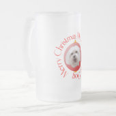 Prettig kerstfeest Havanese Matglas Bierpul (Voorkant links)