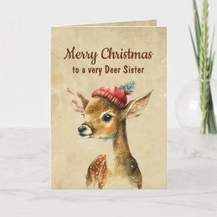 Prettig kerstfeest heel hertelijk hert zus kaart