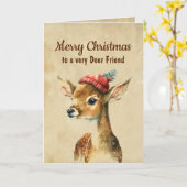 Prettig kerstfeest heel hertenvriend kaart (Gele Bloem)