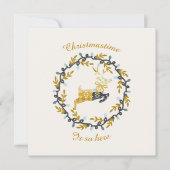 Prettig kerstfeest hert geel crèmeglatte kaart (Voorkant)