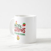 Prettig kerstfeest Het is EMOTIONEEL Grappig EMOJI Koffiemok (Voorkant links)