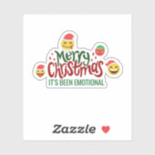Prettig kerstfeest Het is EMOTIONEEL Grappig EMOJI Sticker (Vel)