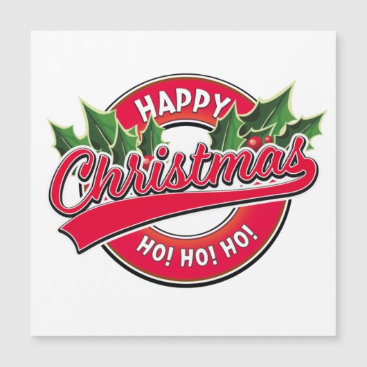 Prettig kerstfeest Ho! Ho! Ho! Auto magneet (Voorkant)