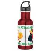 Prettig kerstfeest Ho Ho Ho drankfles festival Waterfles (Voorkant)