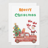 Prettig kerstfeest Ho Ho Ho Grappige kerstman in r Feestdagenkaart (Voorkant / Achterkant)