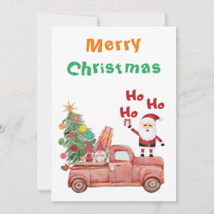 Prettig kerstfeest Ho Ho Ho Grappige kerstman in r Feestdagenkaart
