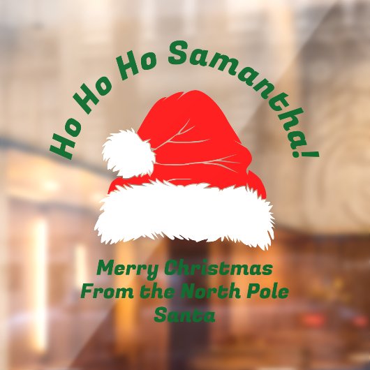 Prettig kerstfeest ho ho ho kerstmuts raamsticker (Vel 2)