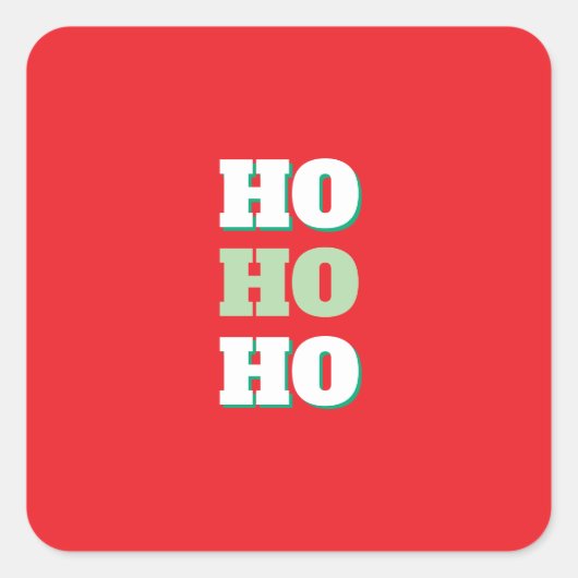 Prettig Kerstfeest HoHoHo Feest Minimalistisch Een Vierkante Sticker (Voorkant)