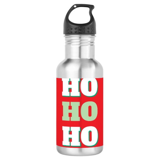 Prettig kerstfeest HoHoHo feest Minimalistisch Een Waterfles (Voorkant)