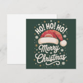 Prettig kerstfeest HoHoHo Grappige Kerstman Hoed K Feestdagenkaart (Voorkant / Achterkant)