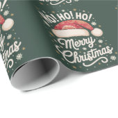 Prettig kerstfeest HoHoHo Grappige kerstman hoed X Cadeaupapier (Rol Hoek)