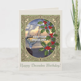 Prettig kerstfeest Holly Berry Art Nouveau Kerstmi Kaart