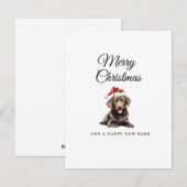 Prettig kerstfeest hond chocolade labrador feestdagenkaart (Voorkant / Achterkant)
