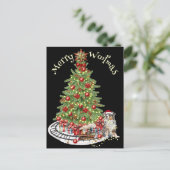 Prettig Kerstfeest Hond Design- Australian Shepher Briefkaart (Staand voorkant)