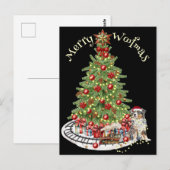 Prettig Kerstfeest Hond Design- Australian Shepher Briefkaart (Voorkant / Achterkant)