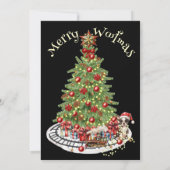 Prettig Kerstfeest Hond Design- Boston Terrier Feestdagenkaart (Achterkant)
