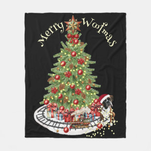 Prettig Kerstfeest Hond Design- Boxer Fleece Deken