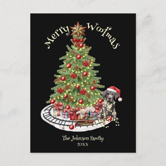 Prettig Kerstfeest Hond Design- Great Dane Feestdagenkaart (Voorkant)