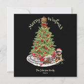 Prettig Kerstfeest Hond Design - Rottweiler Feestdagenkaart (Voorkant)