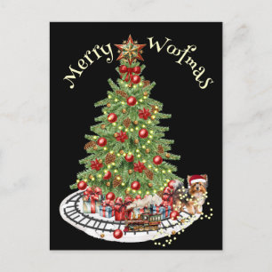 Prettig Kerstfeest Hond Design- Yorkie Briefkaart