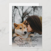 Prettig kerstfeest hond foto van de hond feestdagenkaart (Voorkant / Achterkant)