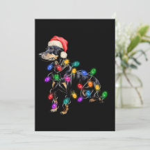 Prettig kerstfeest hond in lichtjes verstrikt