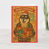 Prettig kerstfeest hond kaart (Voorkant)