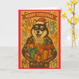 Prettig kerstfeest hond kaart