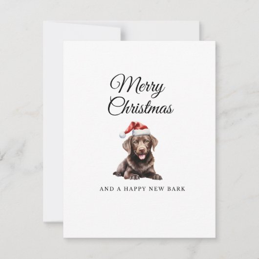 Prettig kerstfeest hond kat chocolade labrador feestdagenkaart (Voorkant)