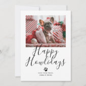 Prettig Kerstfeest Hond Kat Kerstmis Feestdagenkaart (Voorkant)