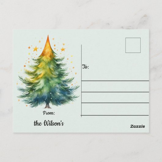 Prettig Kerstfeest Hond Kerstman Hoed Cadeaus Kers Briefkaart (Achterkant)