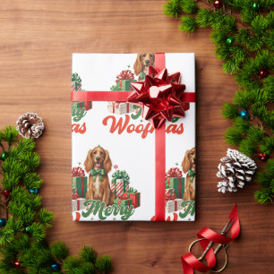 Prettig Kerstfeest Hond Kerstmis Vintage Inpakpapi Cadeaupapier