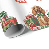Prettig Kerstfeest Hond Kerstmis Vintage Inpakpapi Cadeaupapier (Rol Hoek)