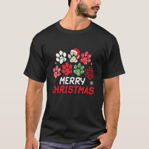 Prettig kerstfeest Hond Poot Grappige Puppy Hond L T-shirt