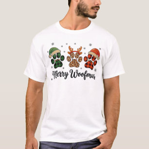 Prettig Kerstfeest Hond Poot Kerst Cute Xmas Licht T-shirt