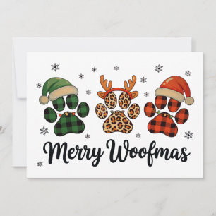 Prettig Kerstfeest Hond Poot Kerstmis Schattig Xma Feestdagenkaart