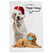 Prettig Kerstfeest Honden Medium Cadeauzakje (Voorkant)