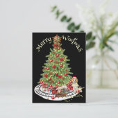 Prettig Kerstfeest Hondendesign - Beagle Briefkaart (Staand voorkant)