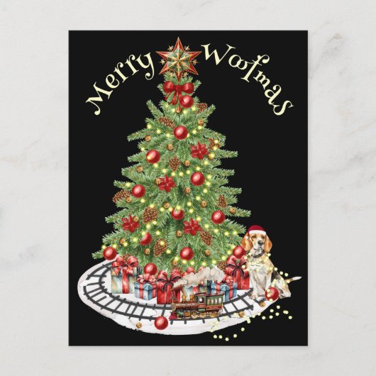 Prettig Kerstfeest Hondendesign - Beagle Briefkaart (Voorkant)