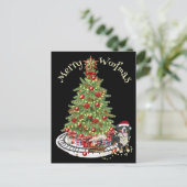 Prettig Kerstfeest Hondendesign - Berner Sennenhon Briefkaart (Staand voorkant)