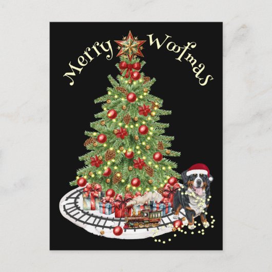 Prettig Kerstfeest Hondendesign - Berner Sennenhon Briefkaart (Voorkant)