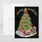 Prettig Kerstfeest Hondendesign - Rottweiler Briefkaart (Voorkant / Achterkant)