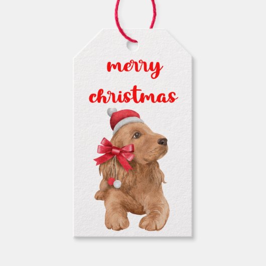 Prettig kerstfeest Hondje Cadeaulabel (Voorkant)