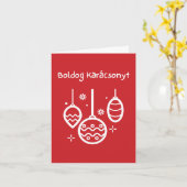 Prettig kerstfeest Hongaarse kerst  Kaart (Gele Bloem)