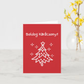 Prettig kerstfeest Hongaarse kerst  Kaart (Gele Bloem)